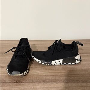 Adidas Black Sneakers with White Patterned Sole